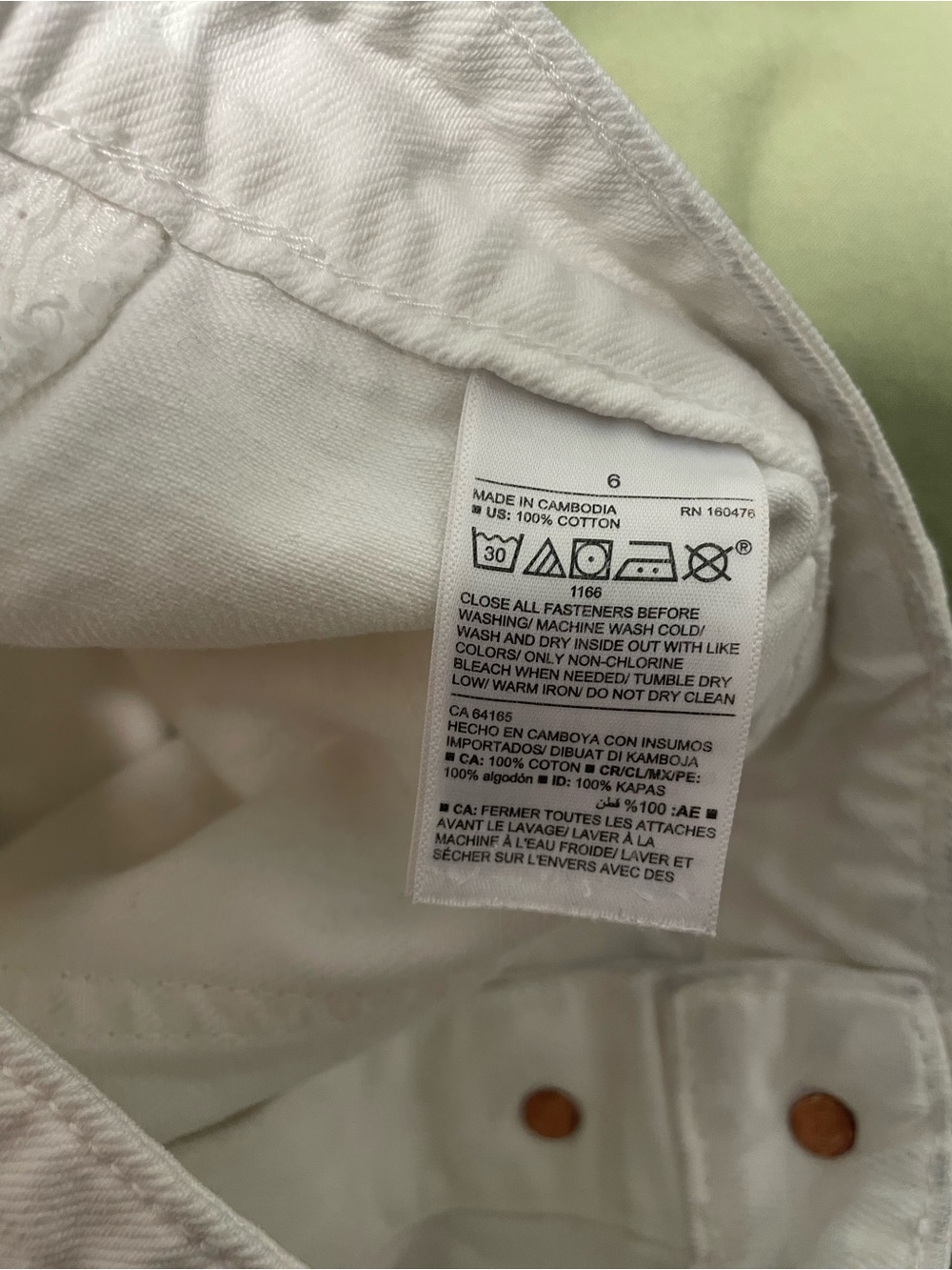 White Denim Button-Front Women's Skirt - Picture 5 of 10